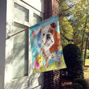 English Bulldog Easter House Flag 28x40 Porch Sleeve Pole Decorative Outside Yard Banner Artwork Wall Hanging, Polyester