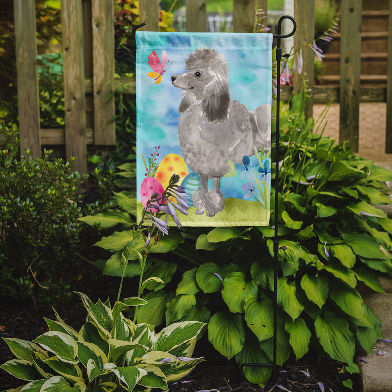 Grey Standard Poodle Easter Flag Garden Size BB9629GF