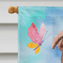 Red Staffie Bull Terrier Easter House Flag 28x40 Porch Sleeve Pole Decorative Outside Yard Banner Artwork Wall Hanging, Polyester
