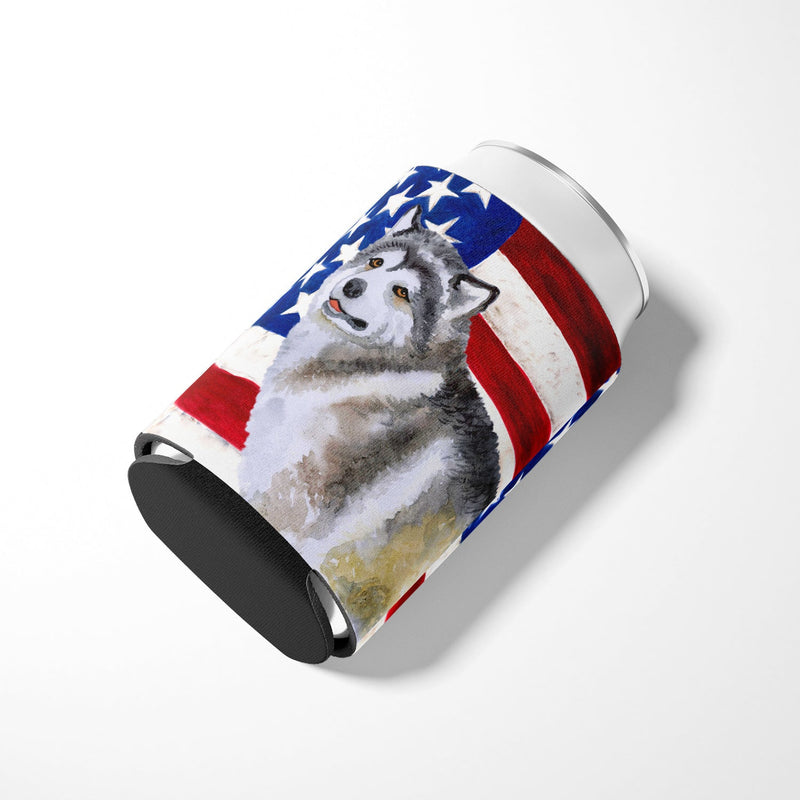 Alaskan Malamute Patriotic Can or Bottle Hugger BB9638CC