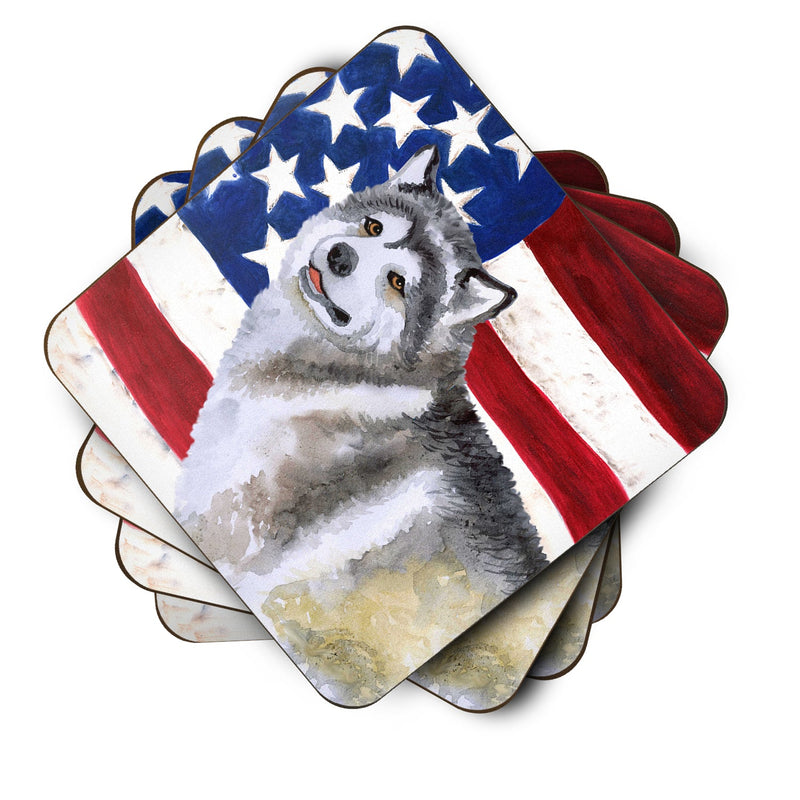 Alaskan Malamute Patriotic Foam Coaster  BB9638FC