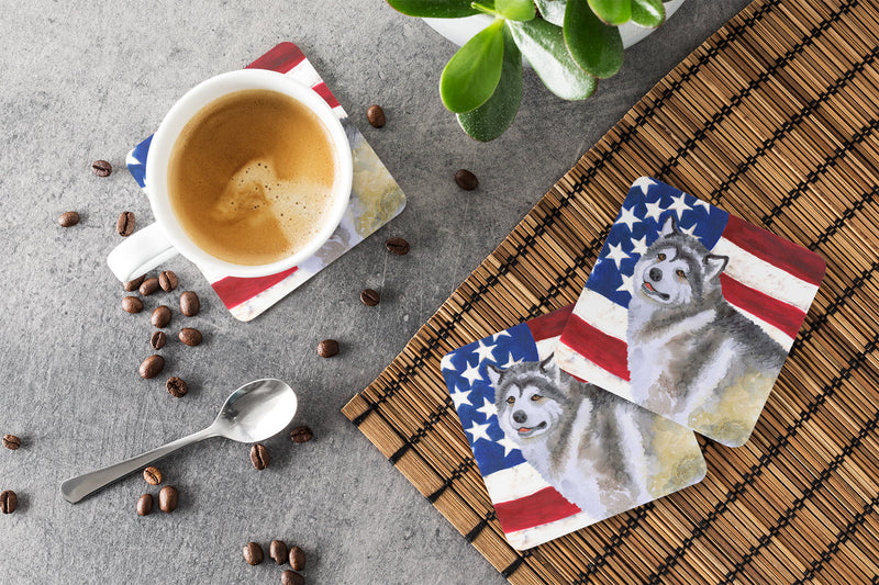Alaskan Malamute Patriotic Foam Coaster  BB9638FC