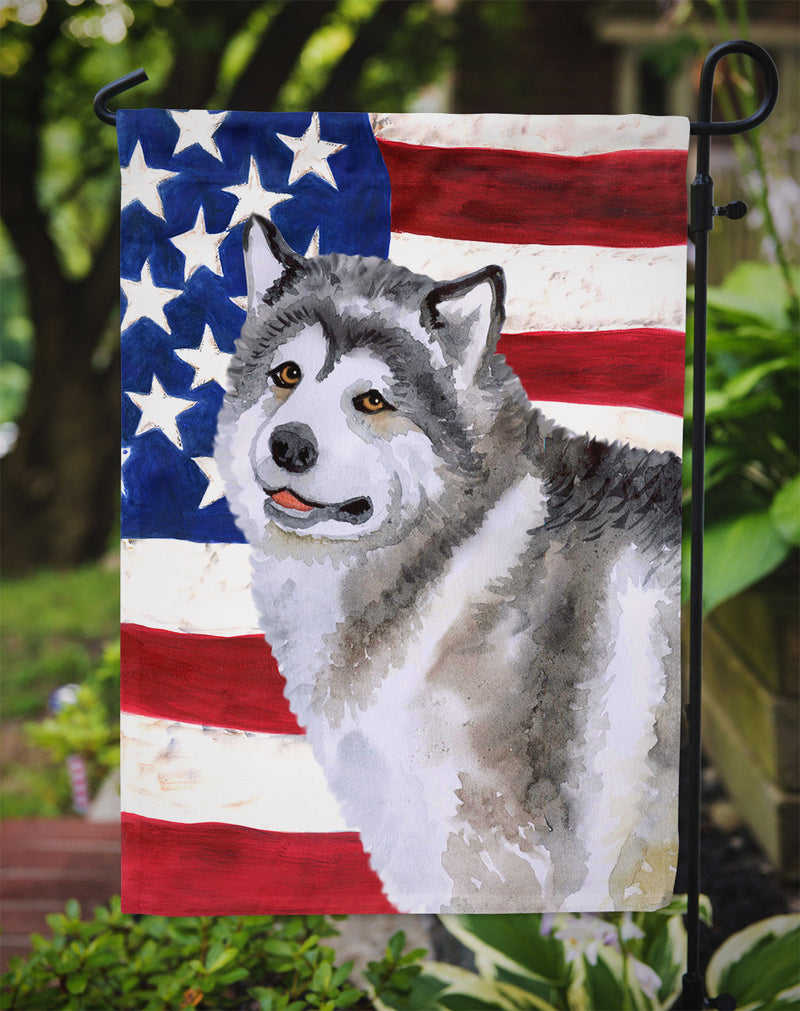 Alaskan Malamute Patriotic Flag Garden Size BB9638GF