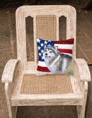 Alaskan Malamute Patriotic Fabric Decorative Pillow BB9638PW1818