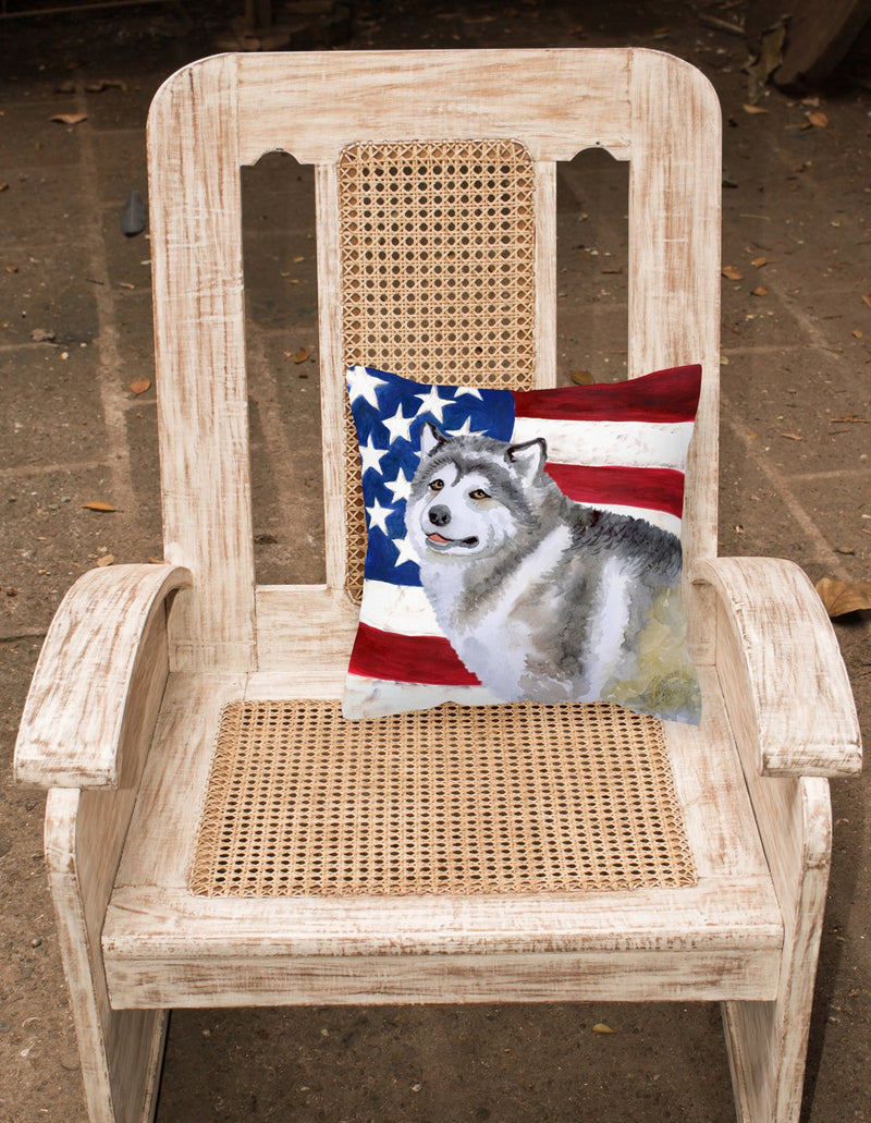 Alaskan Malamute Patriotic Fabric Decorative Pillow BB9638PW1818