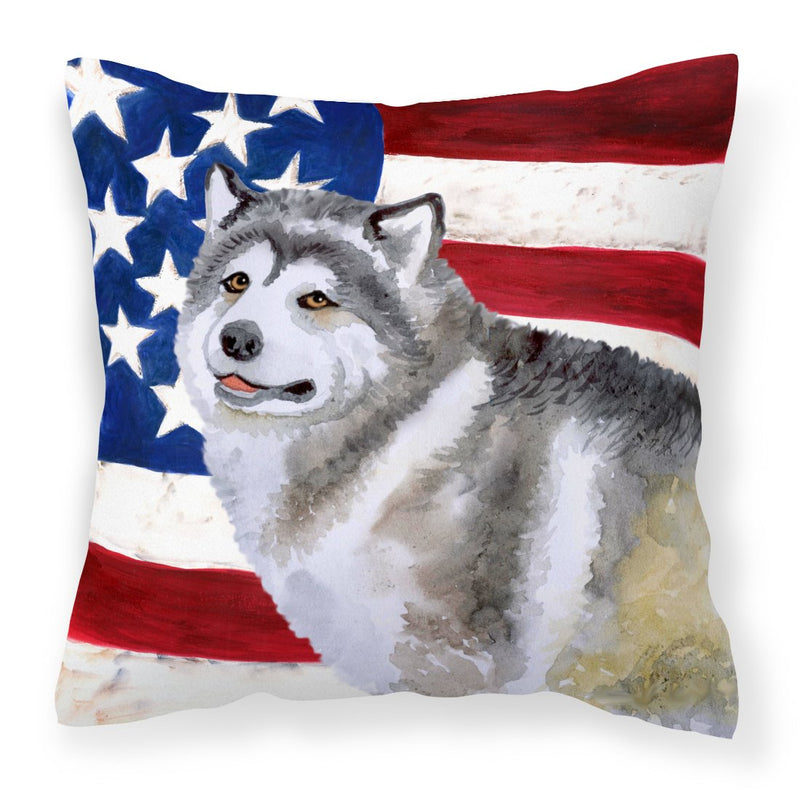 Alaskan Malamute Patriotic Fabric Decorative Pillow BB9638PW1818