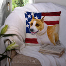 American Staffordshire Patriotic Throw Pillow - 14x14 Decorative Pillow – Art for Your Home & Patio BB9644PW1414