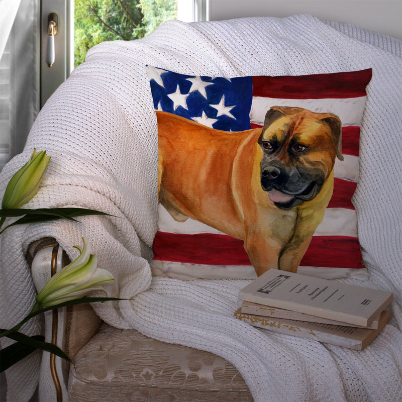 Boerboel Mastiff Patriotic Throw Pillow - 14x14 Decorative Pillow – Art for Your Home & Patio BB9646PW1414