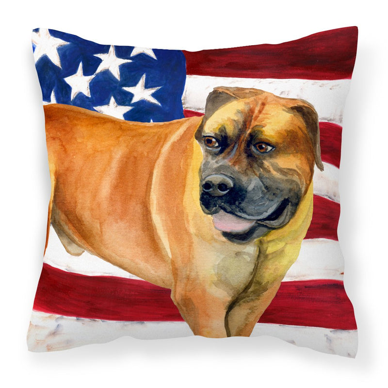 Boerboel Mastiff Patriotic Fabric Decorative Pillow BB9646PW1818