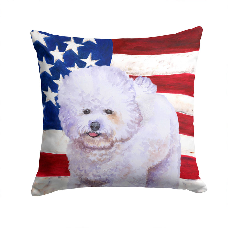 Bichon Frise Patriotic Fabric Decorative Pillow BB9648PW1414