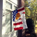 Fox Terrier Patriotic House Flag 28x40 Porch Sleeve Pole Decorative Outside Yard Banner Artwork Wall Hanging, Polyester