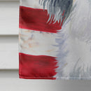 Papillon Patriotic House Flag 28x40 Porch Sleeve Pole Decorative Outside Yard Banner Artwork Wall Hanging, Polyester
