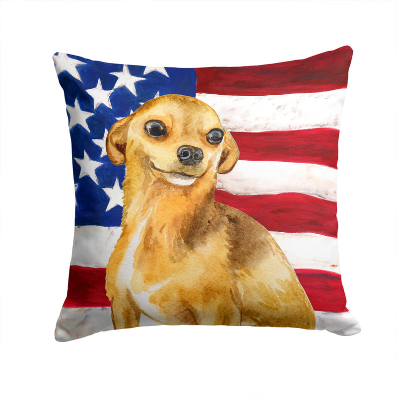 Chihuahua Patriotic Fabric Decorative Pillow BB9658PW1414