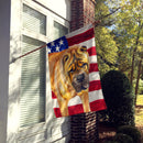 Shar Pei Patriotic House Flag 28x40 Porch Sleeve Pole Decorative Outside Yard Banner Artwork Wall Hanging, Polyester