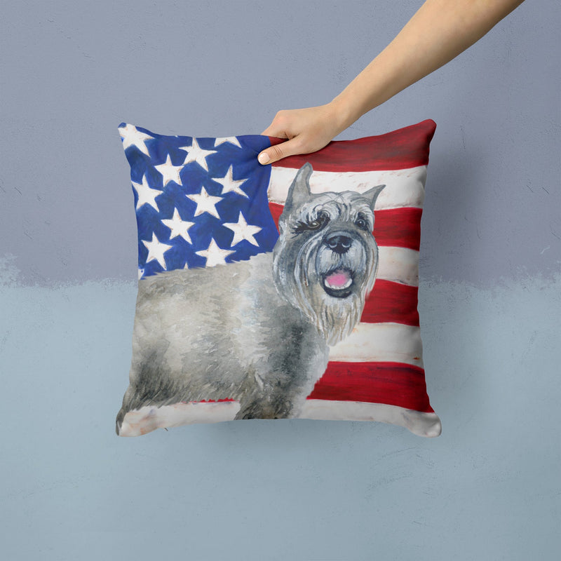 Schnauzer Patriotic Fabric Decorative Pillow BB9662PW1414