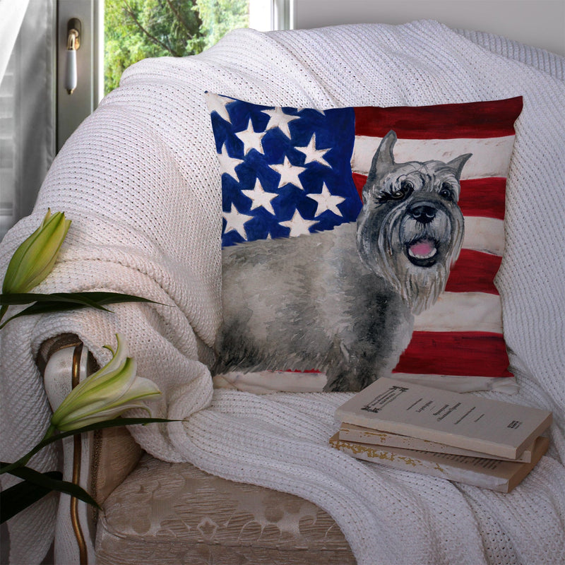 Schnauzer Patriotic Fabric Decorative Pillow BB9662PW1414