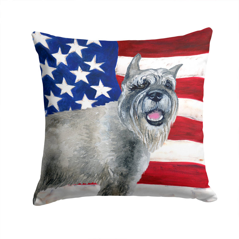 Schnauzer Patriotic Fabric Decorative Pillow BB9662PW1414