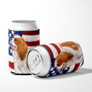 Cavalier Spaniel Patriotic Can or Bottle Hugger Cooler Sleeve for Standard 12 oz Cans, Insulated Foam Beer & Soda Can Hugger Reusable