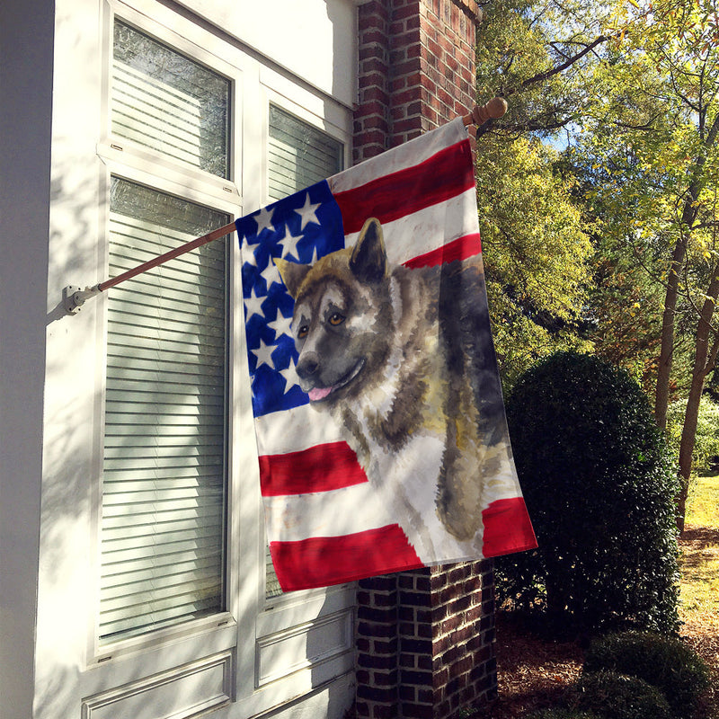 American Akita Patriotic Flag Canvas House Size BB9669CHF