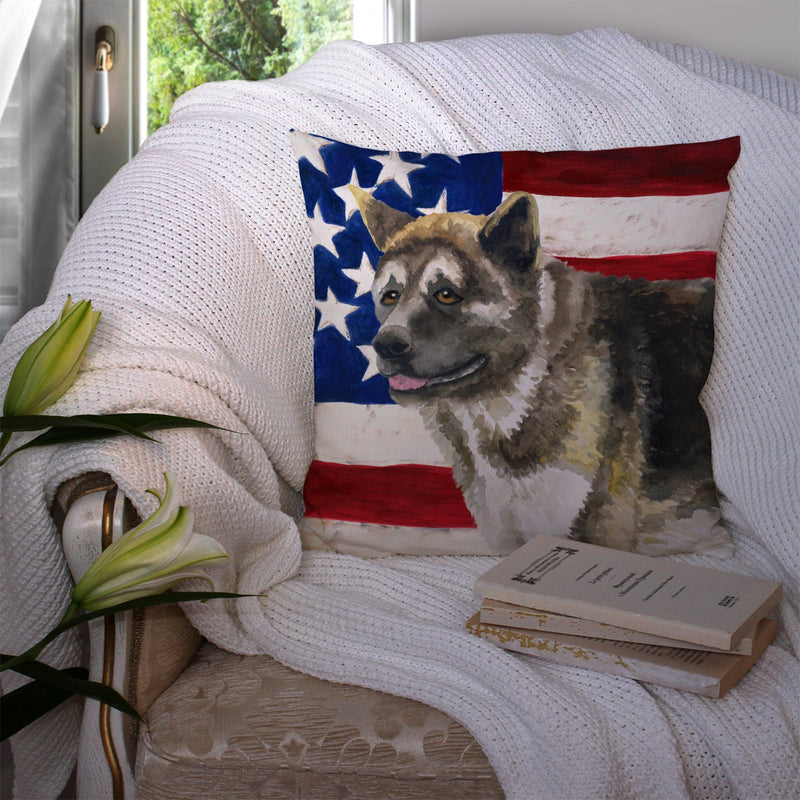 American Akita Patriotic Fabric Decorative Pillow BB9669PW1414