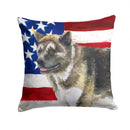 American Akita Patriotic Throw Pillow - 14x14 Decorative Pillow – Art for Your Home & Patio BB9669PW1414