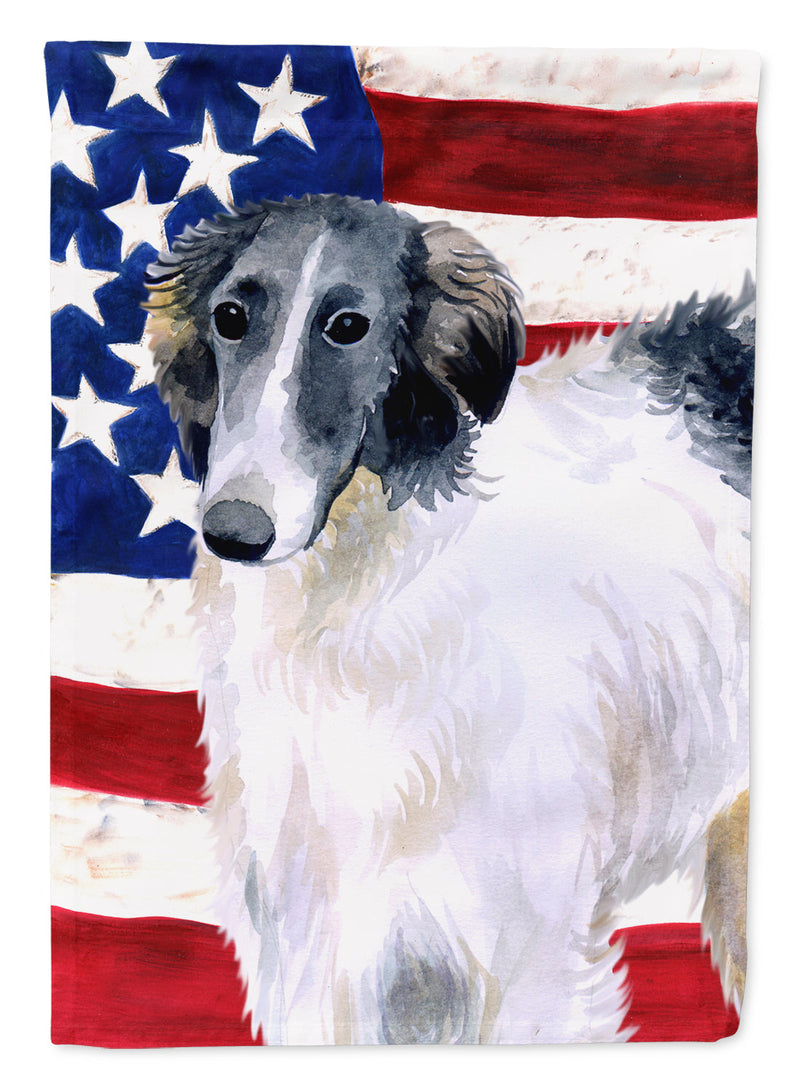 Borzoi Patriotic Flag Canvas House Size BB9672CHF