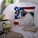 Borzoi Patriotic Throw Pillow - 14x14 Decorative Pillow – Art for Your Home & Patio BB9672PW1414
