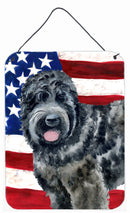 Black Russian Terrier Patriotic Wall or Door Hanging Prints BB9677DS1216