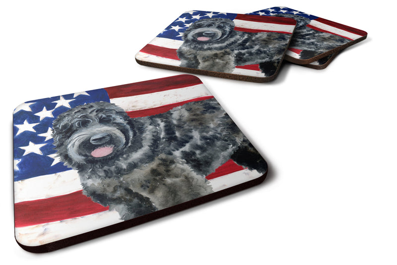 Black Russian Terrier Patriotic Foam Coaster  BB9677FC