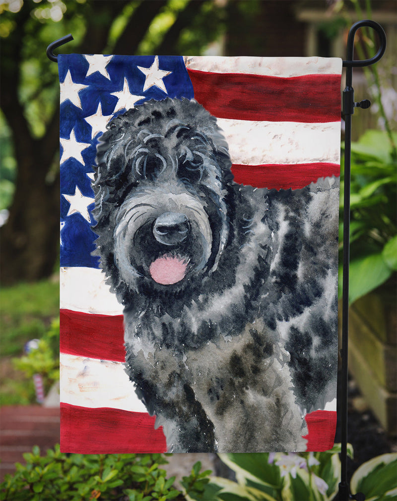 Black Russian Terrier Patriotic Garden Flag - Outdoor Decorative Yard Flag BB9677GF
