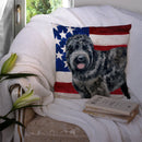 Black Russian Terrier Patriotic Throw Pillow - 14x14 Decorative Pillow – Art for Your Home & Patio BB9677PW1414