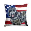Black Russian Terrier Patriotic Throw Pillow - 14x14 Decorative Pillow – Art for Your Home & Patio BB9677PW1414