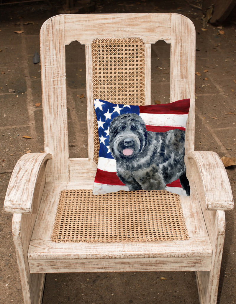 Black Russian Terrier Patriotic Fabric Decorative Pillow BB9677PW1818