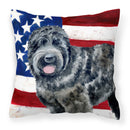 Black Russian Terrier Patriotic Fabric Decorative Pillow BB9677PW1818