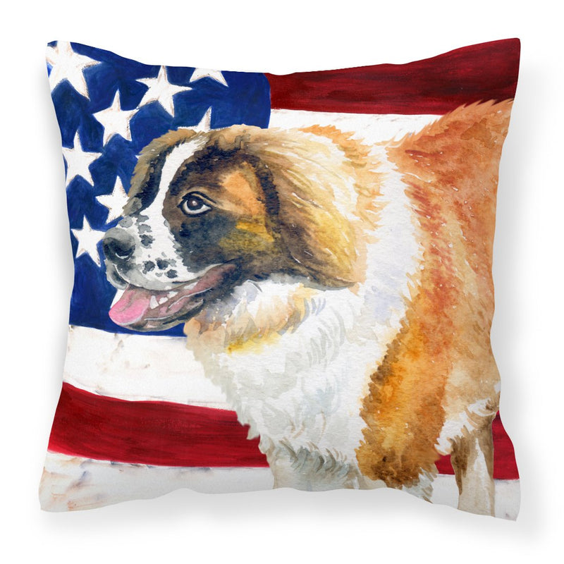 Saint Bernard Patriotic Fabric Decorative Pillow BB9679PW1818