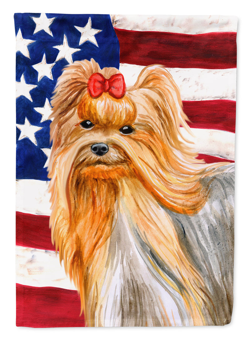 Yorkshire Terrier Patriotic Flag Canvas House Size BB9685CHF