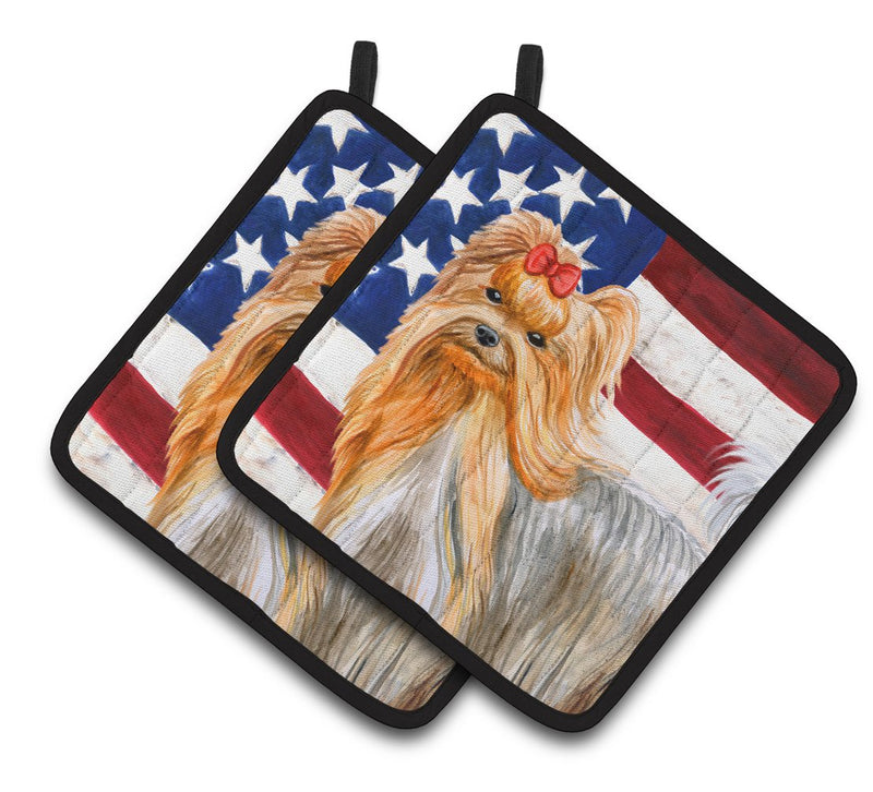 Yorkshire Terrier Patriotic Pair of Pot Holders BB9685PTHD