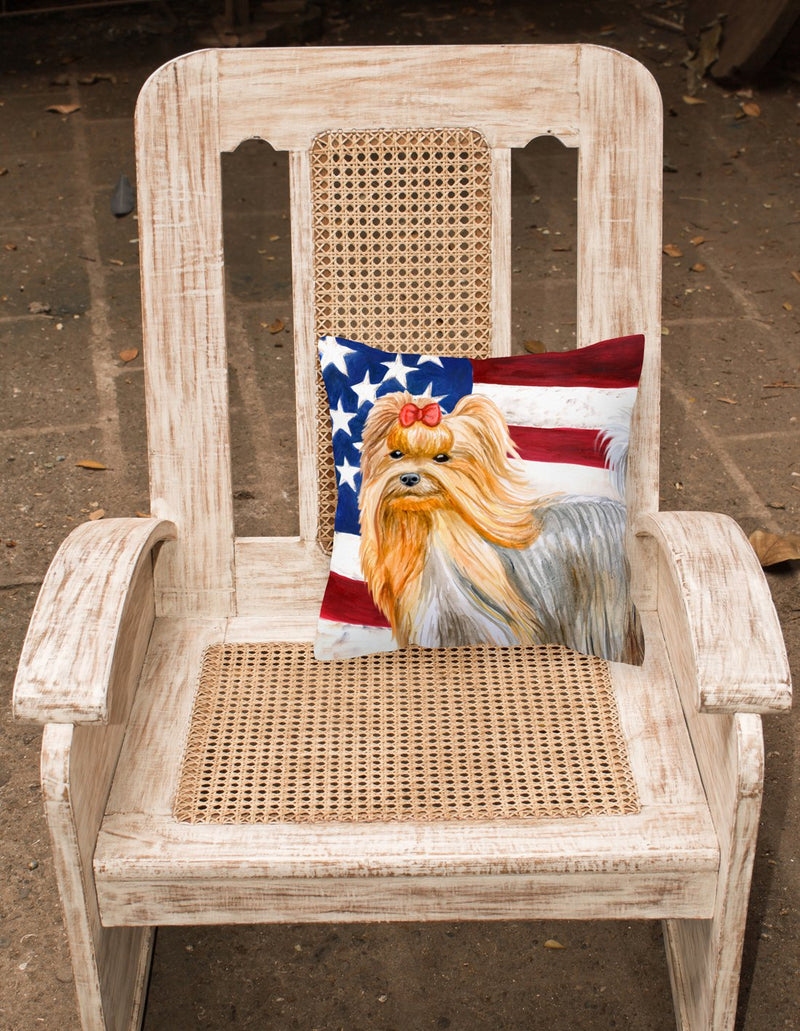 Yorkshire Terrier Patriotic Fabric Decorative Pillow BB9685PW1818