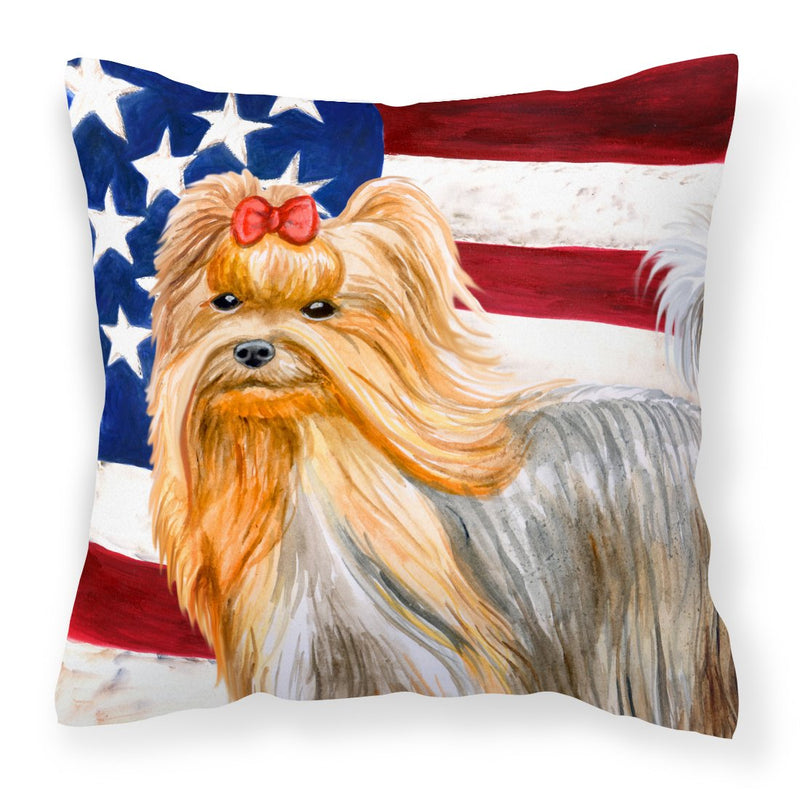 Yorkshire Terrier Patriotic Fabric Decorative Pillow BB9685PW1818