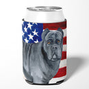 Cane Corso Patriotic Can or Bottle Hugger Cooler Sleeve for Standard 12 oz Cans, Insulated Foam Beer & Soda Can Hugger Reusable