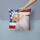 Afghan Hound Patriotic Throw Pillow - 14x14 Decorative Pillow – Art for Your Home & Patio BB9702PW1414