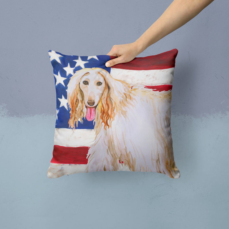 Afghan Hound Patriotic Fabric Decorative Pillow BB9702PW1414