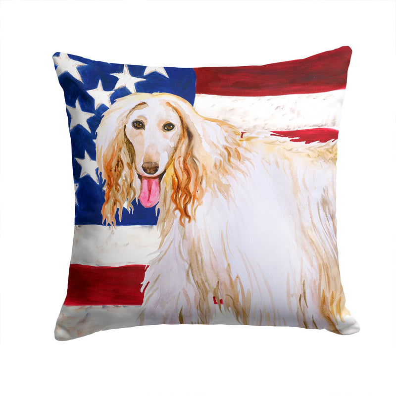 Afghan Hound Patriotic Throw Pillow - 14x14 Decorative Pillow – Art for Your Home & Patio BB9702PW1414