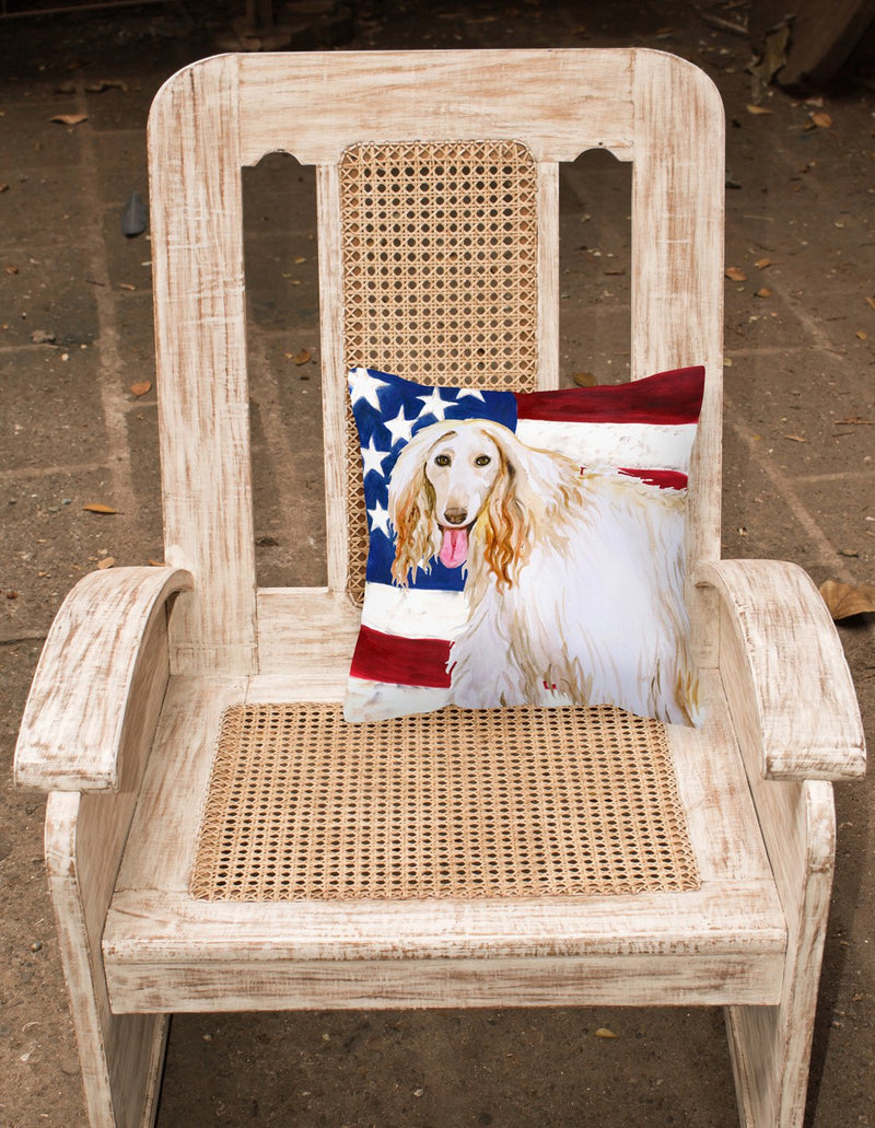 Afghan Hound Patriotic Fabric Decorative Pillow BB9702PW1818