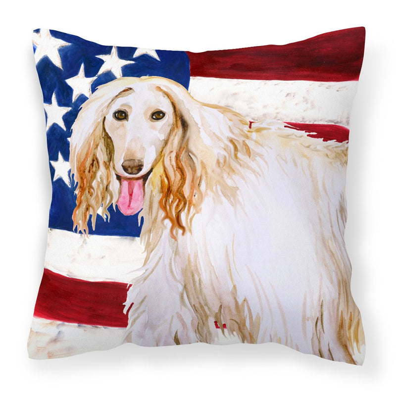 Afghan Hound Patriotic Fabric Decorative Pillow BB9702PW1818