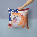 Akita Patriotic Throw Pillow - 14x14 Decorative Pillow – Art for Your Home & Patio BB9703PW1414