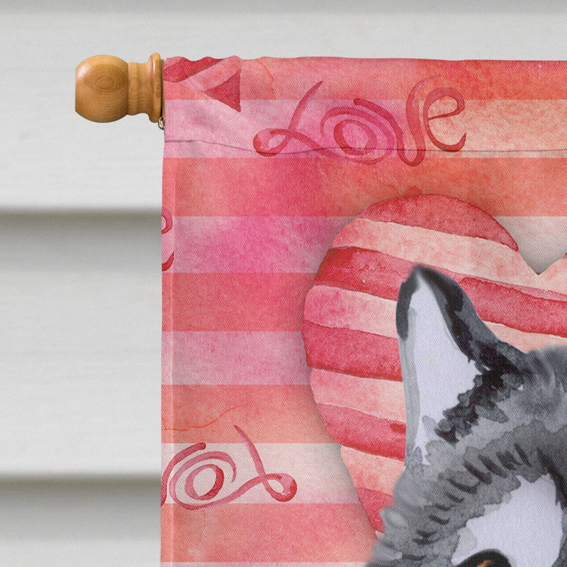 Alaskan Malamute Love Flag Canvas House Size BB9725CHF