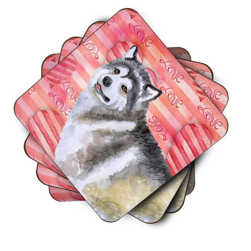 Alaskan Malamute Love Foam Coaster Set of 4 BB9725FC