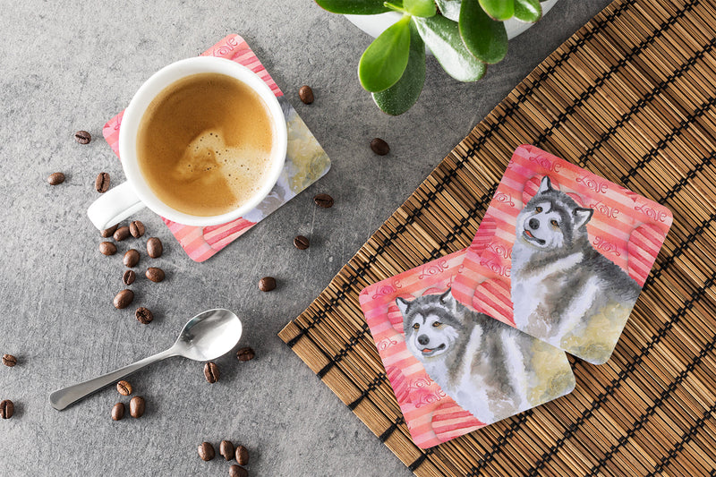 Alaskan Malamute Love Foam Coaster Set of 4 BB9725FC