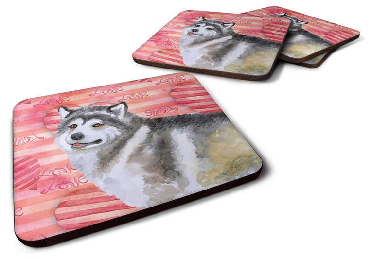 Alaskan Malamute Love Foam Coaster Set of 4 BB9725FC